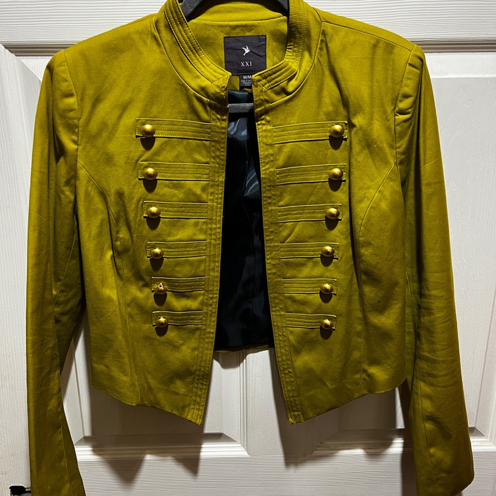 Forever 21 Olive Green Military Style Blazer - Excellent Condition!